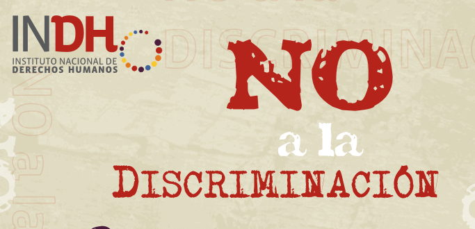 Logo del Instituto Nacional de Derechos Humanos con el texto "No a la discriminación".