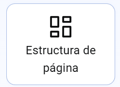Icono de cuatro cuadros con el texto "Estructura de página" debajo, dentro de un recuadro.