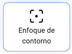 Icono de un cuadro con esquinas redondeadas que tiene un símbolo de enfoque en el centro y el texto "Enfoque de contorno" debajo.