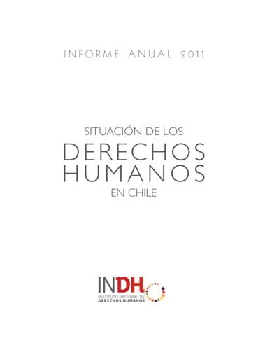 Portada del informe anual 2011 sobre la situación de los derechos humanos en Chile, con el logotipo del Instituto Nacional de Derechos Humanos (INDH).